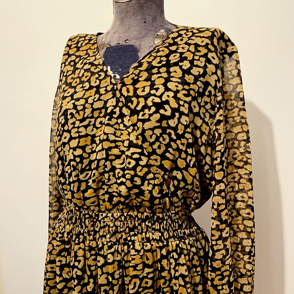 Who What Wear Leopard Midi Dress